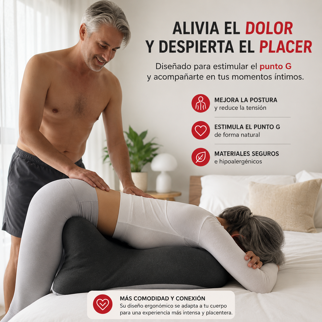 Cojín íntimo ergonómico para una postura perfecta